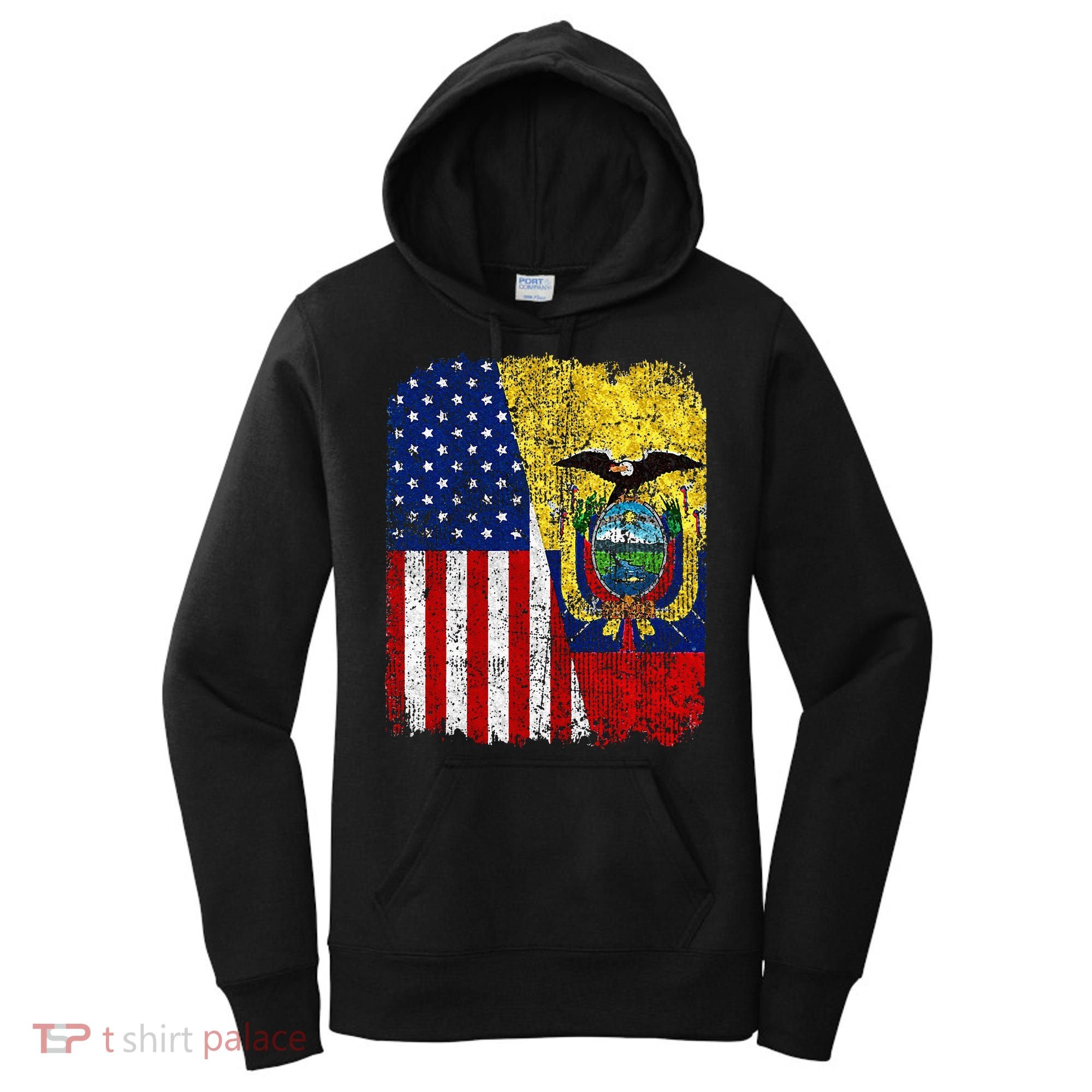 Ecuadorian American Flag Half USA Ecuador Root Proud Women's Hoodie