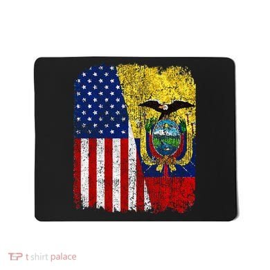 Ecuadorian American Flag Half USA Ecuador Root Proud Mousepad