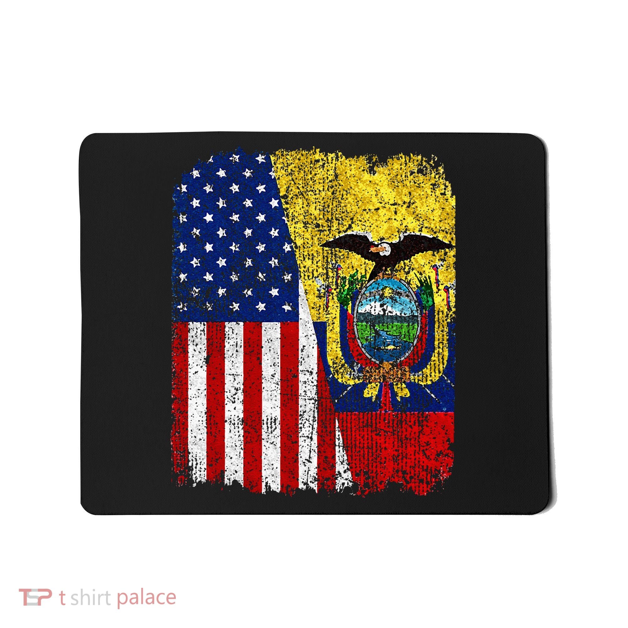 Ecuadorian American Flag Half USA Ecuador Root Proud Mousepad