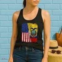 Ecuadorian American Flag Half USA Ecuador Root Proud Women's Tank Top thumb 2