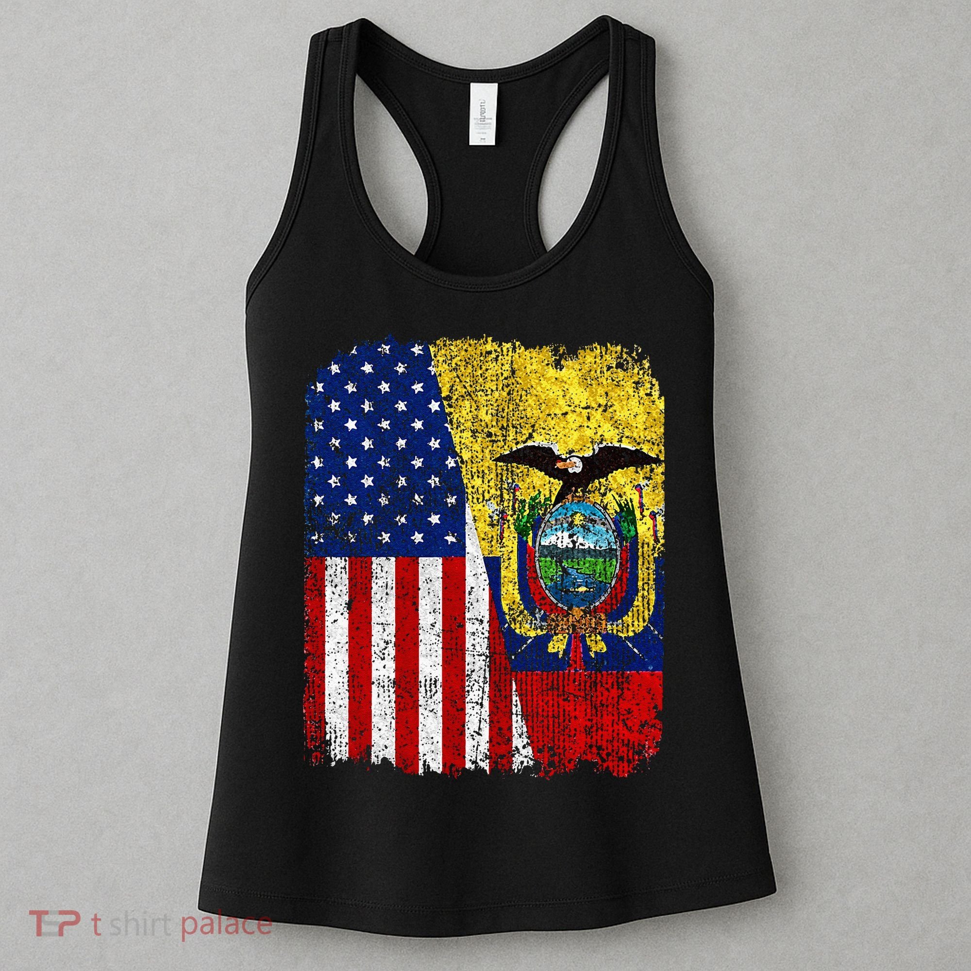 Ecuadorian American Flag Half USA Ecuador Root Proud Women's Tank Top