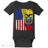 Ecuadorian American Flag Half USA Ecuador Root Proud Baby Bodysuit thumb 0