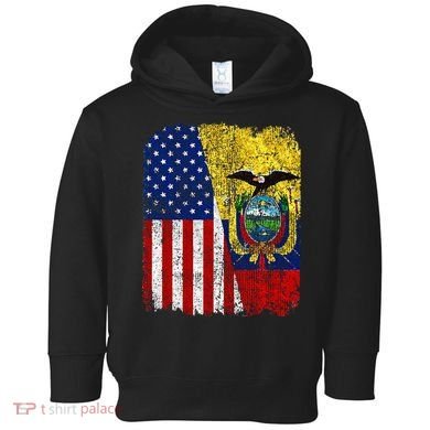 Ecuadorian American Flag Half USA Ecuador Root Proud Toddler Hoodie
