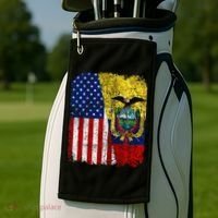 Ecuadorian American Flag Half USA Ecuador Root Proud Golf Towel thumb 2