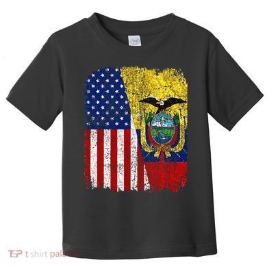 Ecuadorian American Flag Half USA Ecuador Root Proud Toddler T-Shirt