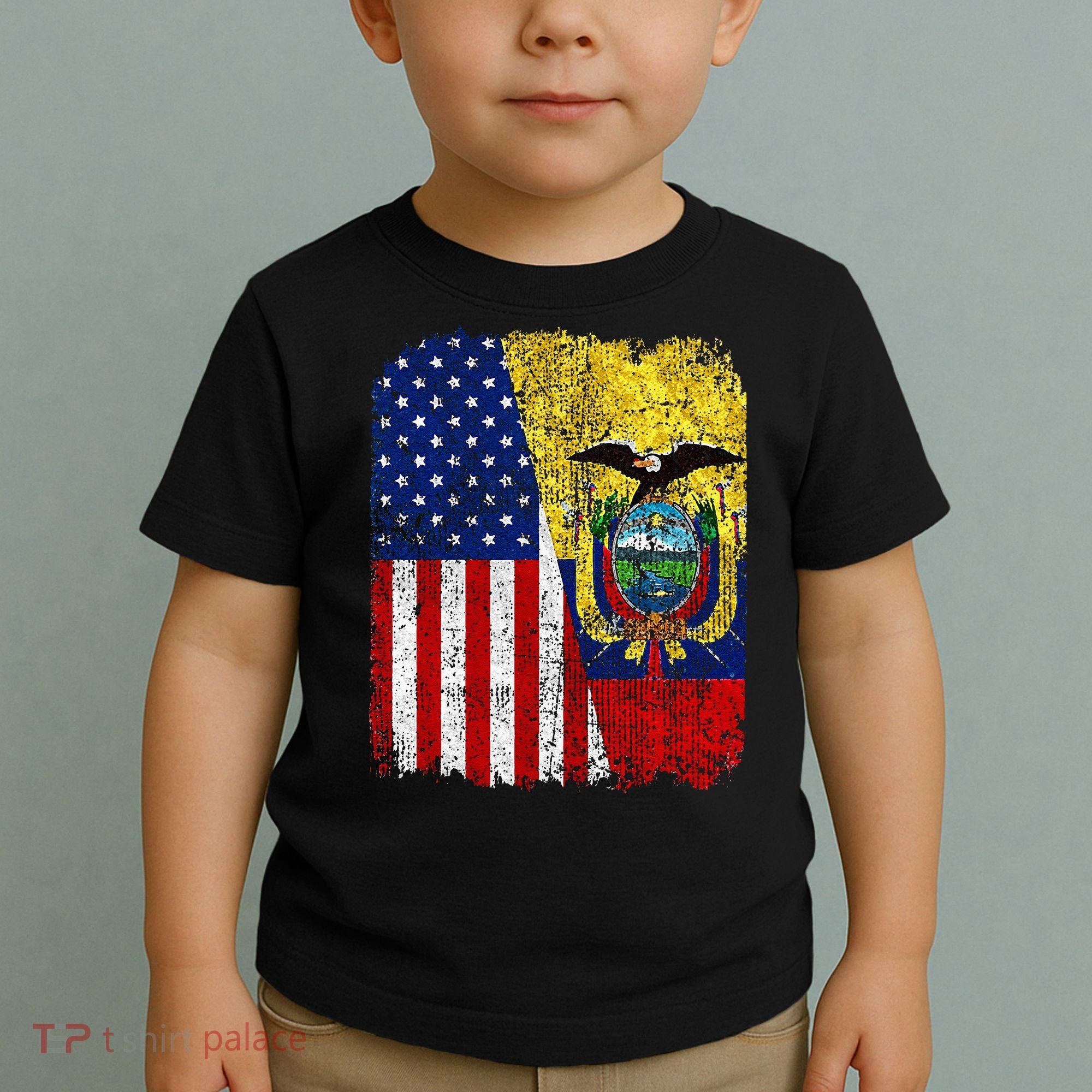 Ecuadorian American Flag Half USA Ecuador Root Proud Toddler T-Shirt