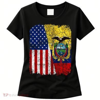 Ecuadorian American Flag Half USA Ecuador Root Proud Women's T-Shirt