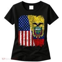 Ecuadorian American Flag Half USA Ecuador Root Proud Women's T-Shirt thumb 0