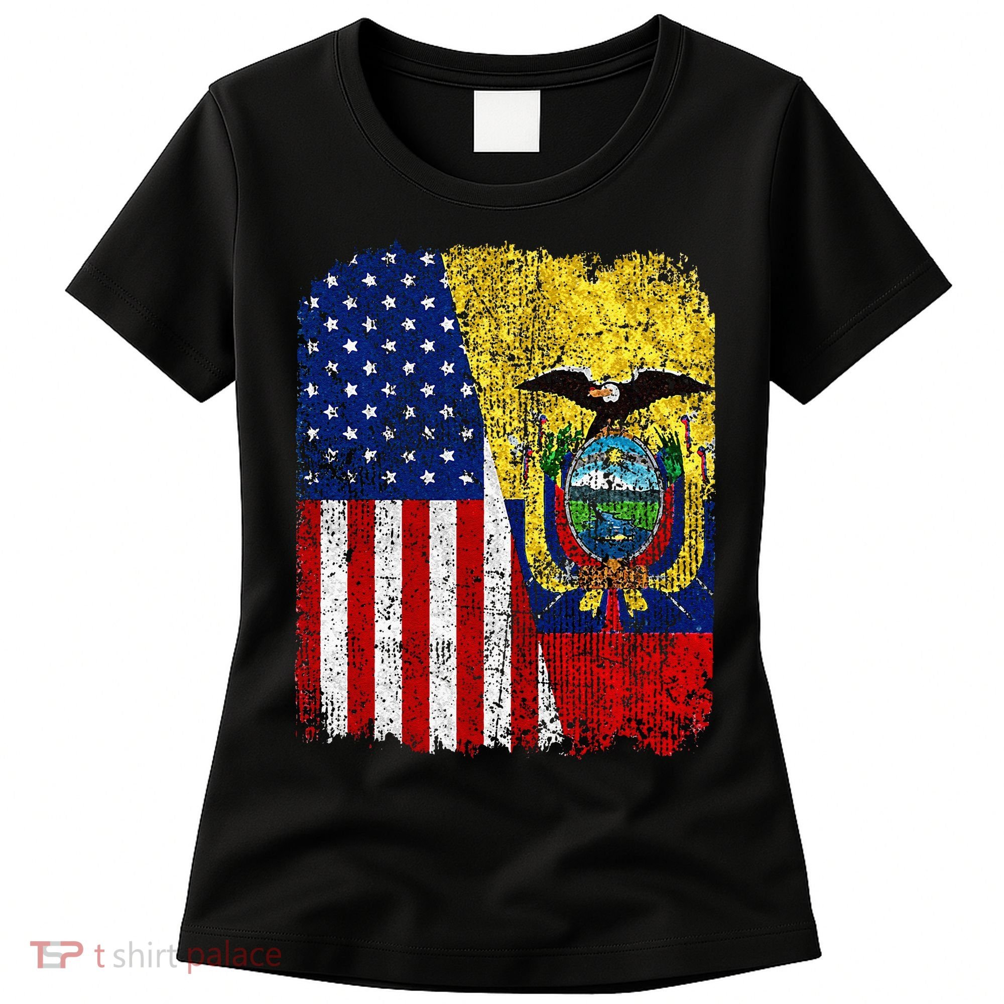 Ecuadorian American Flag Half USA Ecuador Root Proud Women's T-Shirt