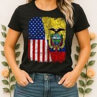 Ecuadorian American Flag Half USA Ecuador Root Proud Women's T-Shirt thumb 2