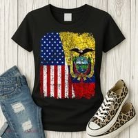 Ecuadorian American Flag Half USA Ecuador Root Proud Women's T-Shirt thumb 3