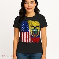 Ecuadorian American Flag Half USA Ecuador Root Proud Women's T-Shirt thumb 4