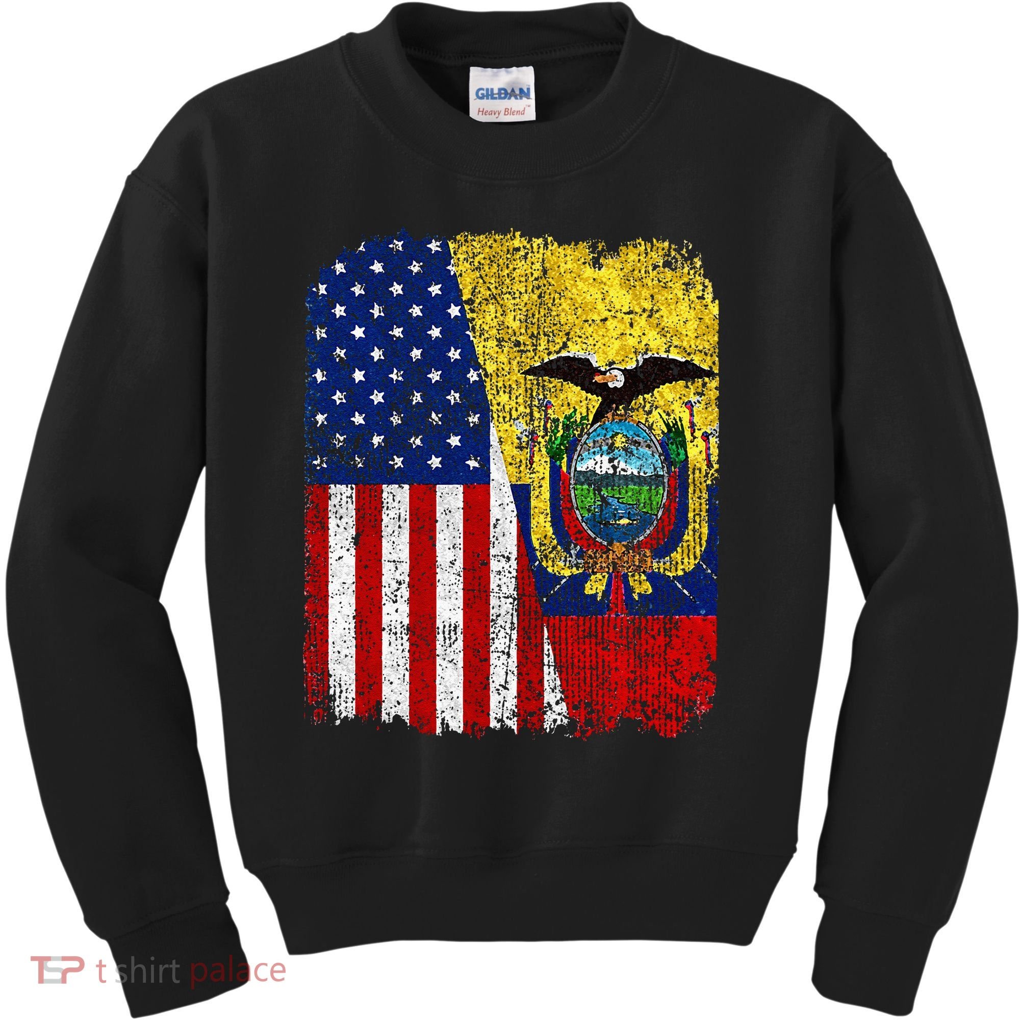 Ecuadorian American Flag Half USA Ecuador Root Proud Kids Sweatshirt