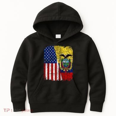 Ecuadorian American Flag Half USA Ecuador Root Proud Kids Hoodie