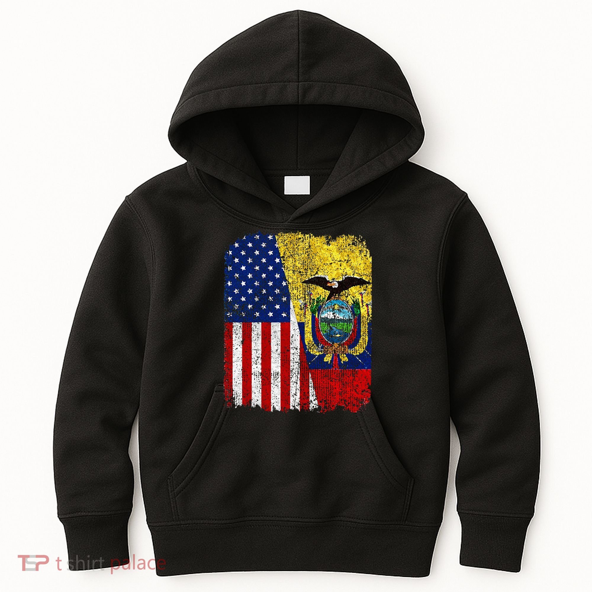 Ecuadorian American Flag Half USA Ecuador Root Proud Kids Hoodie