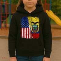 Ecuadorian American Flag Half USA Ecuador Root Proud Kids Hoodie thumb 3