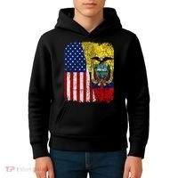 Ecuadorian American Flag Half USA Ecuador Root Proud Kids Hoodie thumb 4