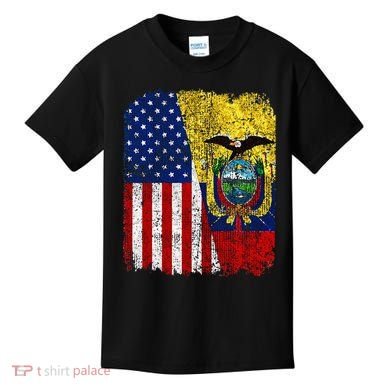 Ecuadorian American Flag Half USA Ecuador Root Proud Kids T-Shirt
