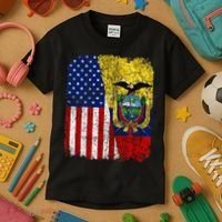 Ecuadorian American Flag Half USA Ecuador Root Proud Kids T-Shirt thumb 3