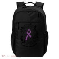 Epilepsy Awareness For Epilepsy Warrior Purple Ribbon Neurodiversity Backpack thumb 0