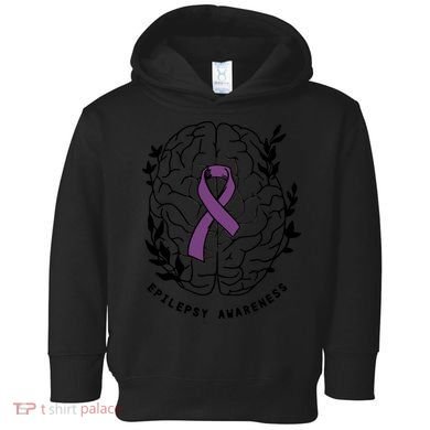 Epilepsy Awareness For Epilepsy Warrior Purple Ribbon Neurodiversity Toddler Hoodie