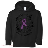 Epilepsy Awareness For Epilepsy Warrior Purple Ribbon Neurodiversity Toddler Hoodie thumb 0
