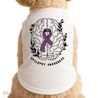 Epilepsy Awareness For Epilepsy Warrior Purple Ribbon Neurodiversity Doggie Tank thumb 0