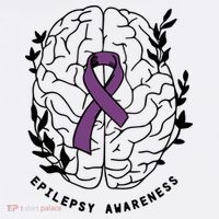 Epilepsy Awareness For Epilepsy Warrior Purple Ribbon Neurodiversity Apron thumb 3
