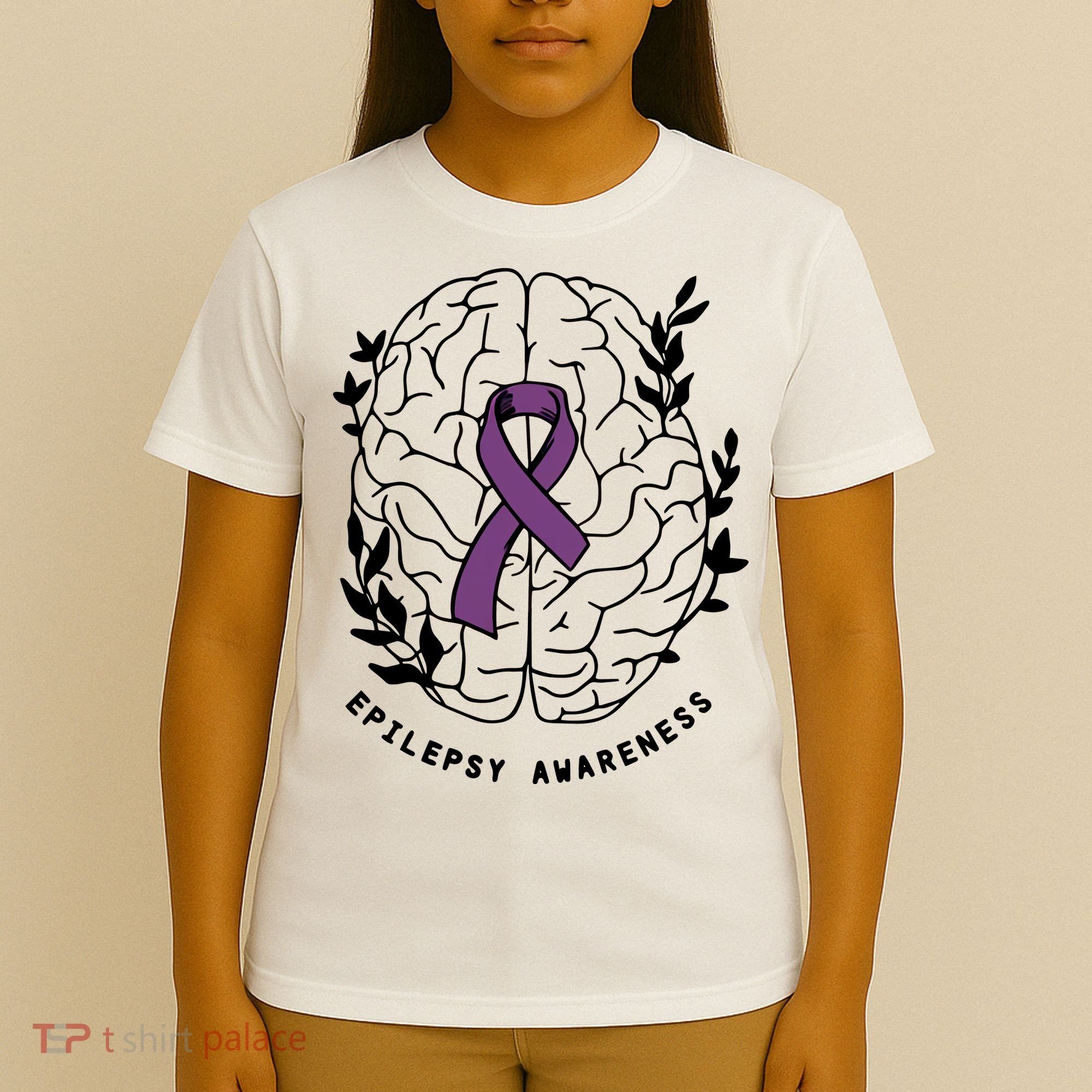 Epilepsy Awareness For Epilepsy Warrior Purple Ribbon Neurodiversity T-Shirt