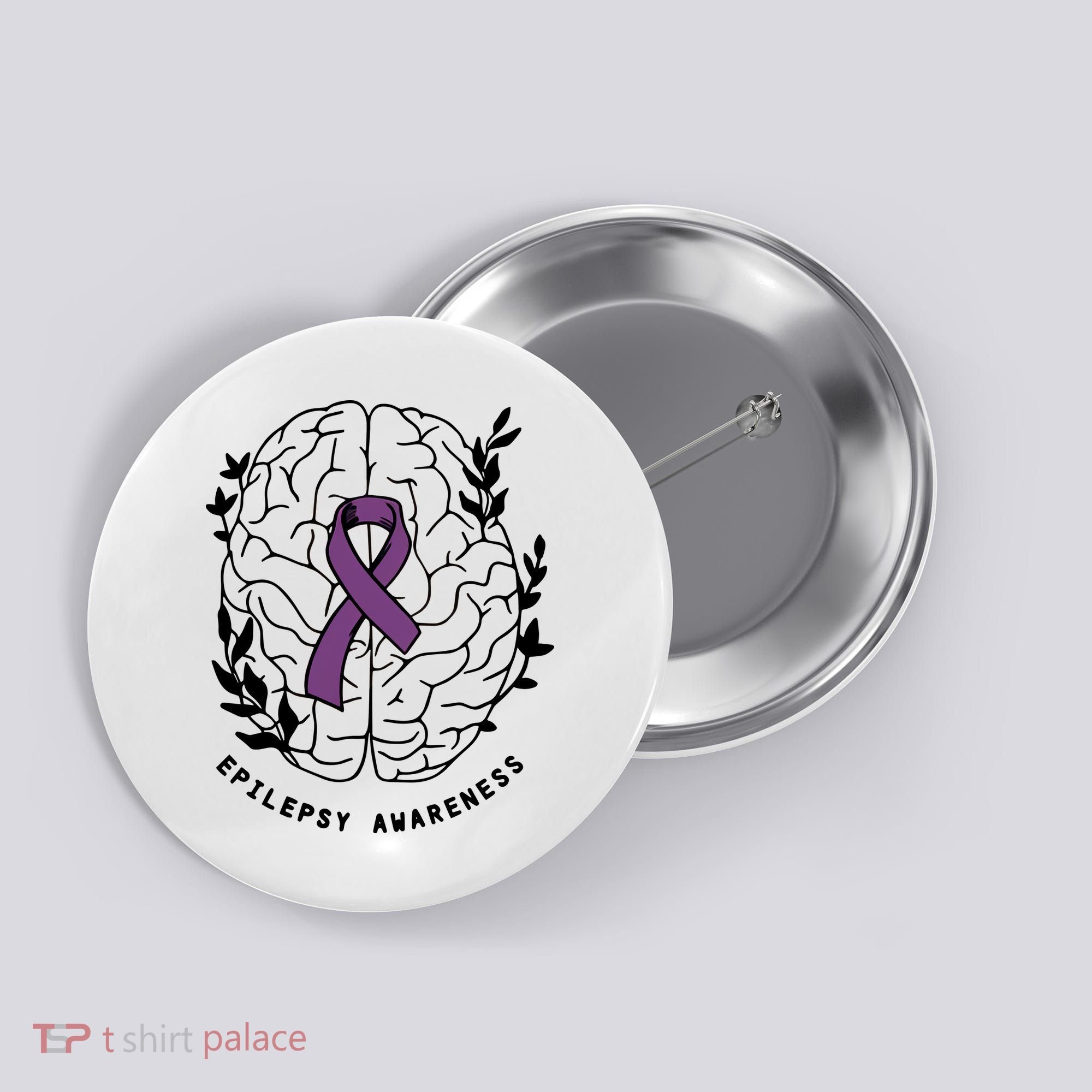 Epilepsy Awareness For Epilepsy Warrior Purple Ribbon Neurodiversity Button