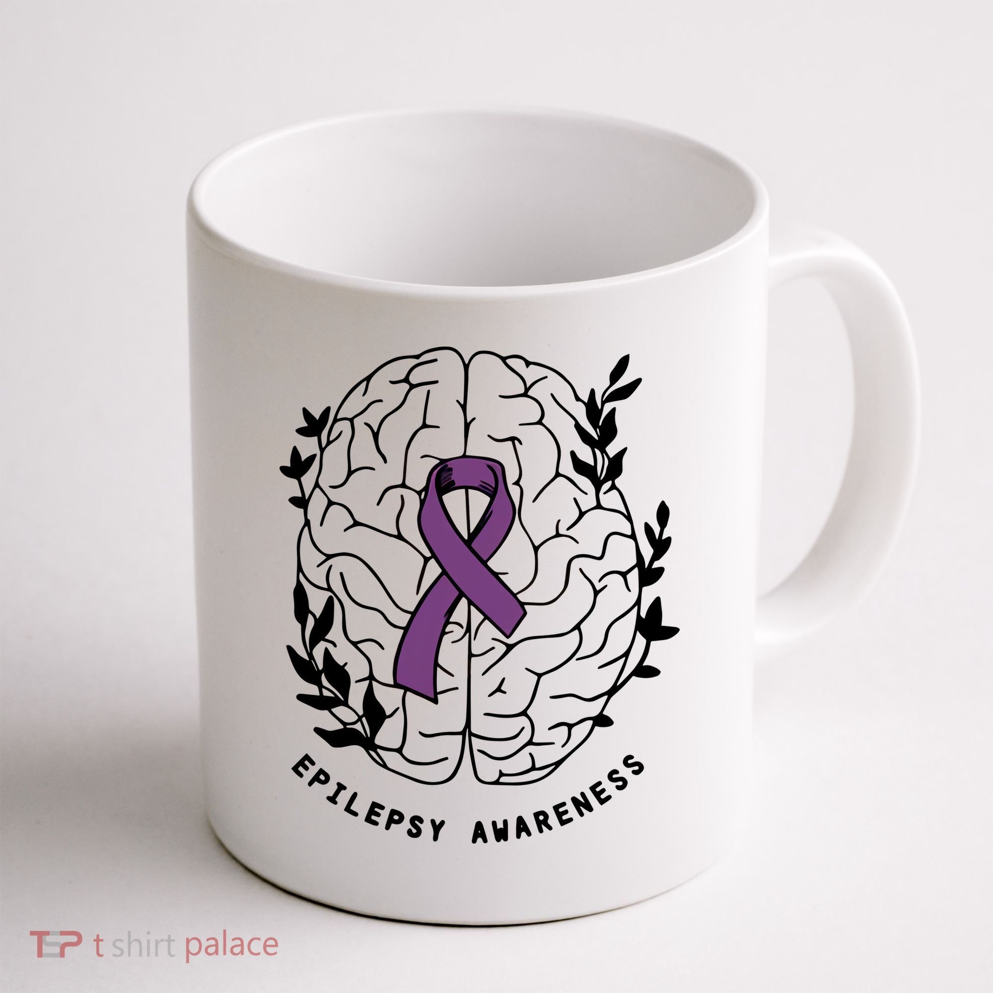 Epilepsy Awareness For Epilepsy Warrior Purple Ribbon Neurodiversity Coffee Mug