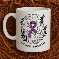 Epilepsy Awareness For Epilepsy Warrior Purple Ribbon Neurodiversity Coffee Mug thumb 2