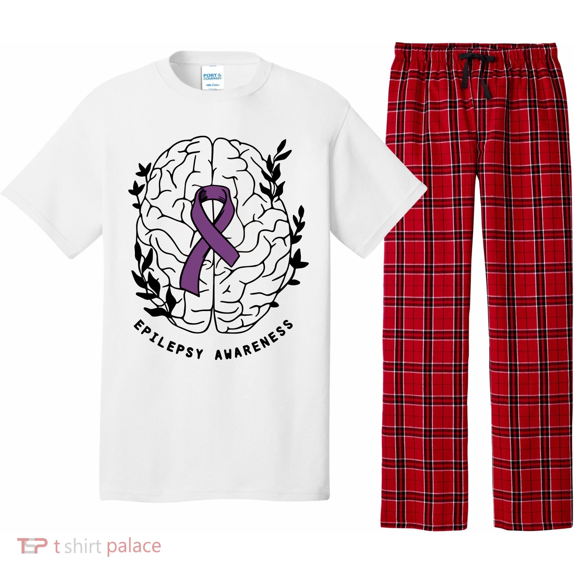 Epilepsy Awareness For Epilepsy Warrior Purple Ribbon Neurodiversity Pajama Set