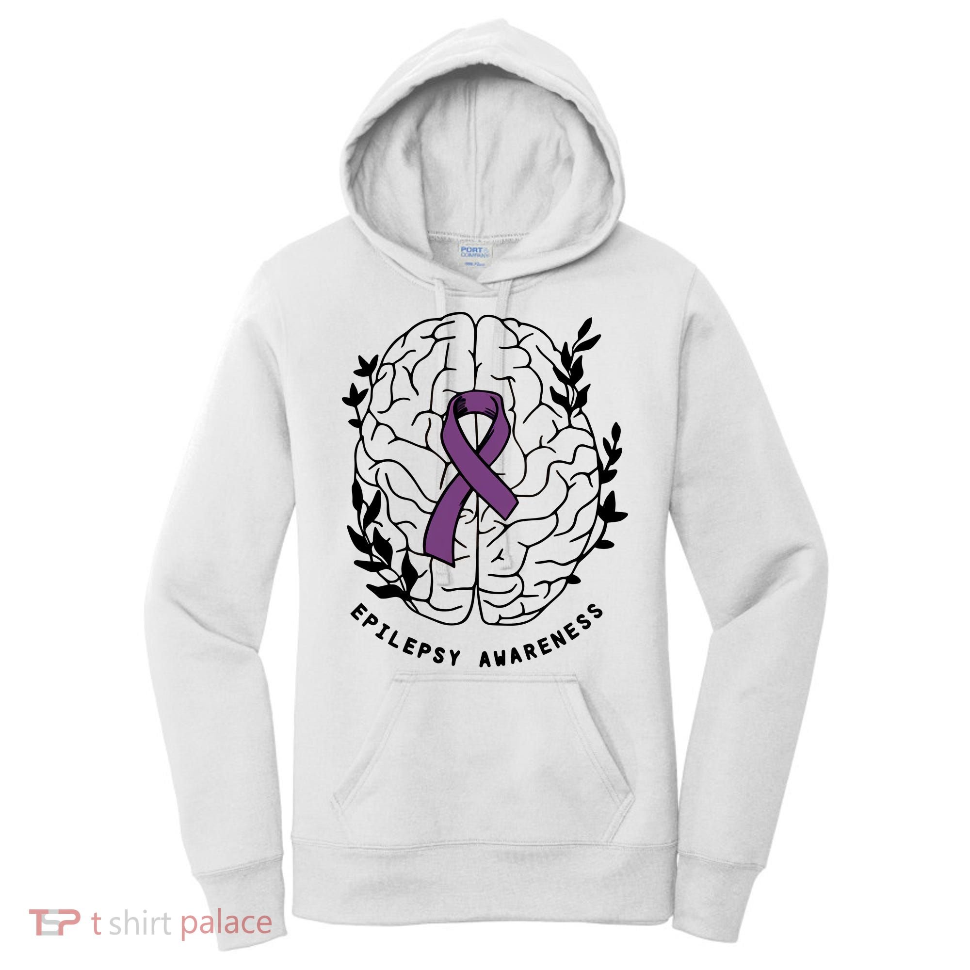 Epilepsy Awareness For Epilepsy Warrior Purple Ribbon Neurodiversity Women's Hoodie