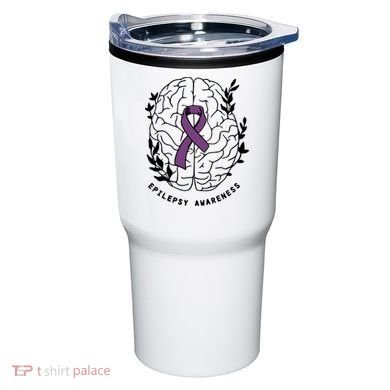 Epilepsy Awareness For Epilepsy Warrior Purple Ribbon Neurodiversity Tumbler