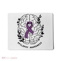Epilepsy Awareness For Epilepsy Warrior Purple Ribbon Neurodiversity Mousepad thumb 0