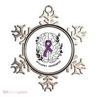 Epilepsy Awareness For Epilepsy Warrior Purple Ribbon Neurodiversity Ornament thumb 0