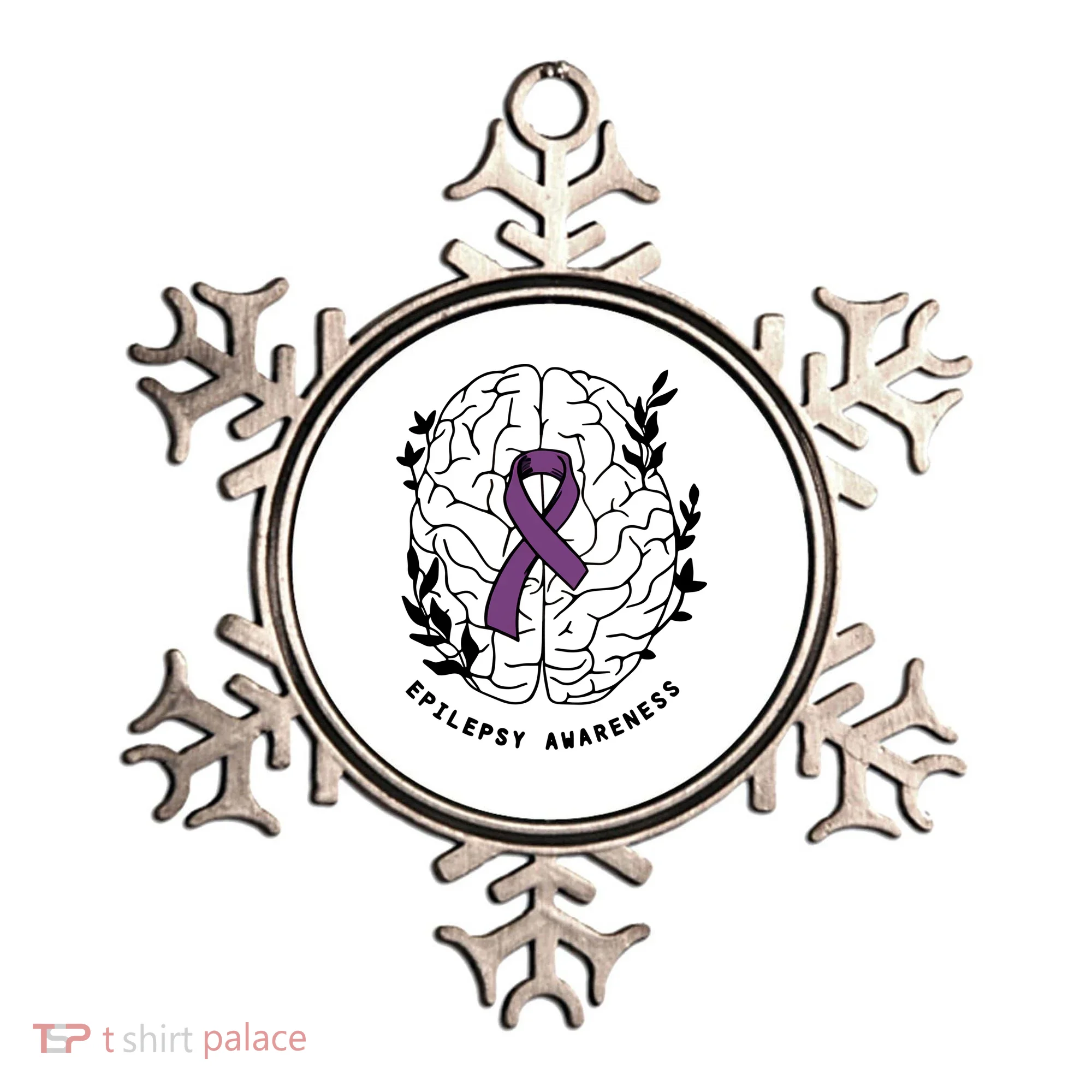 Epilepsy Awareness For Epilepsy Warrior Purple Ribbon Neurodiversity Ornament