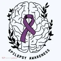 Epilepsy Awareness For Epilepsy Warrior Purple Ribbon Neurodiversity Ornament thumb 1