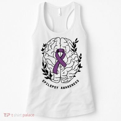 Epilepsy Awareness For Epilepsy Warrior Purple Ribbon Neurodiversity Women's Tank Top