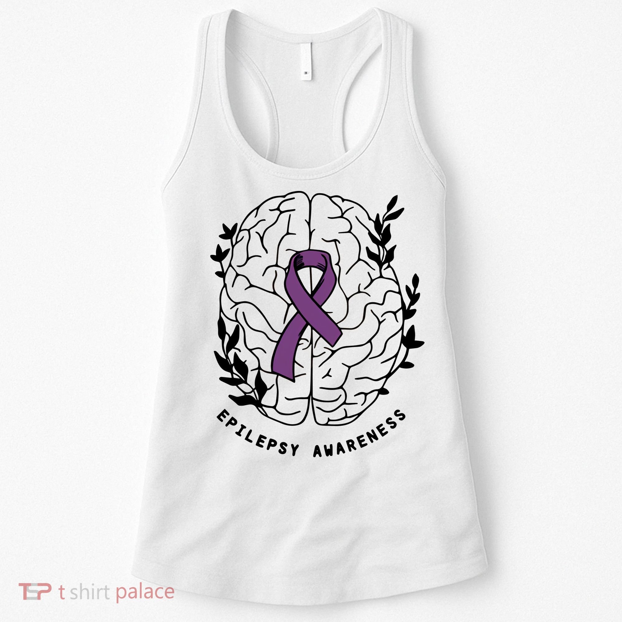 Epilepsy Awareness For Epilepsy Warrior Purple Ribbon Neurodiversity Women's Tank Top