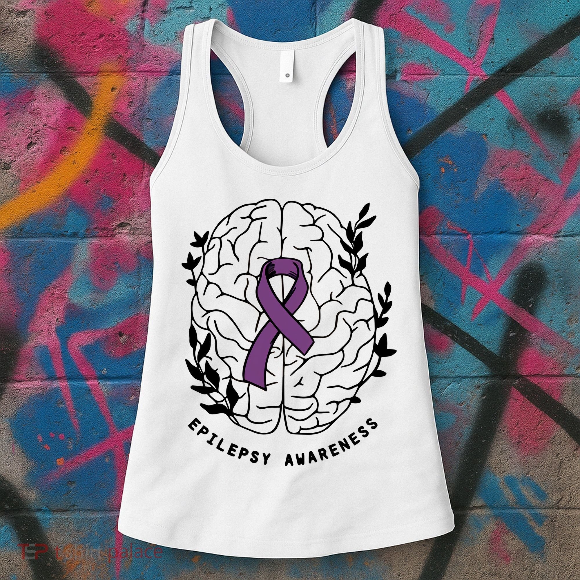 Epilepsy Awareness For Epilepsy Warrior Purple Ribbon Neurodiversity Women's Tank Top