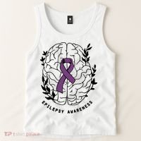 Epilepsy Awareness For Epilepsy Warrior Purple Ribbon Neurodiversity Tank Top thumb 2