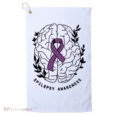 Epilepsy Awareness For Epilepsy Warrior Purple Ribbon Neurodiversity Golf Towel