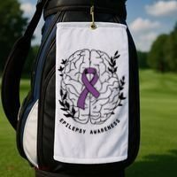 Epilepsy Awareness For Epilepsy Warrior Purple Ribbon Neurodiversity Golf Towel thumb 2