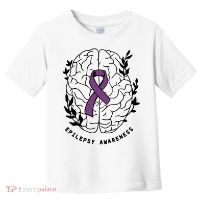 Epilepsy Awareness For Epilepsy Warrior Purple Ribbon Neurodiversity Toddler T-Shirt