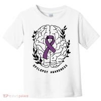 Epilepsy Awareness For Epilepsy Warrior Purple Ribbon Neurodiversity Toddler T-Shirt thumb 0