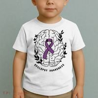Epilepsy Awareness For Epilepsy Warrior Purple Ribbon Neurodiversity Toddler T-Shirt thumb 2