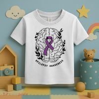 Epilepsy Awareness For Epilepsy Warrior Purple Ribbon Neurodiversity Toddler T-Shirt thumb 3