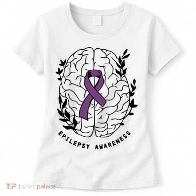 Epilepsy Awareness For Epilepsy Warrior Purple Ribbon Neurodiversity Women's T-Shirt